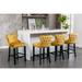 Orren Ellis Disa Unfinished 26.7" Counter Stool Wood/Upholstered/Velvet in Yellow | 37 H x 22 W x 19 D in | Wayfair