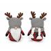 The Holiday Aisle® OH DEER GNOME COUPLE BOY/GIRL SET OF 2 LARGE 4”X11", Wood in Gray/Red | 7.5 H x 3 W in | Wayfair