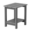 Highland Dunes Aliah Outdoor Side Table Adirondack Tables Weather Resistant Patio Table Plastic End Tables Wood in Gray | Wayfair