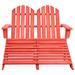 Rosecliff Heights Buruk Solid Wood Adirondack Chair w/ Ottoman Wood in Red | 35.2 H x 47 W x 58.1 D in | Wayfair F32B15E86C804B99A2A1EED54E6E73AD