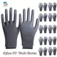 12 Pairs CE Certificated Black Polyester PU Work Safety Gloves Mechanic Working Gloves For Garden