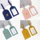 Portable 1PC PU Leather Luggage Tag Suitcase Identifier Label Baggage Boarding Bag Tag Name ID