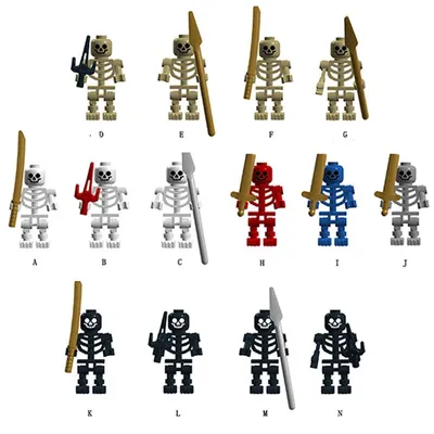 MOC Mittelalterliche Militärische Skeleton Corps Serie Soldaten Armee Baustein Waffen Speer Schwert Image