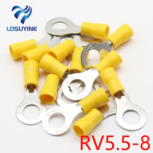 RV 5 5-8 Gelb Ring isolierte terminal anzug 4-6mm2 Kabel Draht Stecker kabel Crimp Terminal 50