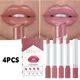 1/4Pcs Make-Up Lippenstift Koreanische Kosmetik Sexy Lippenstift Set Lip Tint Lip Gloss Wasserdicht