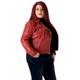 URBAN 5884 Plus Size MIKA Damen Lederjacke, Herbstjacke aus weichem und strapazierfähigem echtem Lammfell, Damenjacke im Biker-Stil für die kurvige Figur, Rot, 58