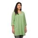 Ulla Popken Damen Longshirt mit vertikalen Nähten, V-Neck-A-LINE T-Shirt, Pastell Grün, 46-48