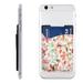 YFYANG Universal Adhesive Cell Phone Card Holder Watercolor Beautiful Flower Doodle Leather Cell Phone Wallet Sticker