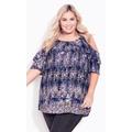 Frill Cold Shoulder Top - old lavender