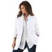 Plus Size Women's Boyfriend Blazer by Roaman's in White (Size 44 W) Professional Jacket