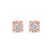 Women's Silver 1/5 Cttw Diamond Miracle-Set Stud Earrings by Roamans in Rose Gold