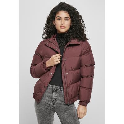Winterjacke URBAN CLASSICS "Urban Classics Damen Ladies Hooded Puffer Jacket", Damen, Gr. XL, rot (cherry), 100% Polyester, unifarben, casual, normal, ohne Ausschnitt, Langarm, Jacken Image