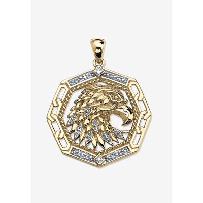 Men's Big & Tall Men'S Diamond Accented Eagle Pendant In Gold-Plated Sterling Silver by PalmBeach Jewelry in Gold