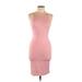 Joe & Elle Casual Dress - Party Scoop Neck Sleeveless: Pink Solid Dresses - Women's Size Large