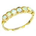 9ct Yellow Gold Womens Fiery Opal Vintage Style Eternity Anniversary Ring - Size Z