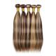 60Gram P4/27 Highlight Human Hair Bundles Pre-Colored Brown Blonde Peruvian Hair Extensions Double Wefts 3Pcs/Lot 18inches