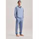 Pyjama SEIDENSTICKER "Schwarze Rose" Gr. XL, blau (mittelblau) Damen Homewear-Sets Pyjamas
