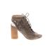 Sam Edelman Heels: Brown Solid Shoes - Women's Size 7 1/2 - Open Toe