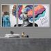 IDEA4WALL Love Is Color Triptych Graffiti & Street Art Cities Scenic Urban Multicolor 3 Pieces Canvas in White | 36 H x 72 W x 1.5 D in | Wayfair