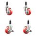 Service Caster Polyurethane Casters, Stainless Steel | 8 H x 8 W x 8 D in | Wayfair SCC-SS316EX20S3514-PPUB-RED-2-TLB-2-1