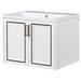 Tusuton 24" Wall Mounted Single Bathroom Vanity w/ Sink in White Wood/Ceramic in Brown/White | 17.6 H x 24 W x 18 D in | Wayfair JB1023-56