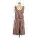 H&M Casual Dress - Mini Scoop Neck Sleeveless: Brown Print Dresses - Women's Size Medium