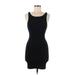 Topshop Casual Dress - Bodycon Scoop Neck Sleeveless: Black Print Dresses - Women's Size 6