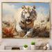 Latitude Run® White Tiger On Rolling Grassland I Framed On Canvas Print Metal | 30 H x 40 W x 1.5 D in | Wayfair 1D20EA4990C04F61AAB090466A032C11