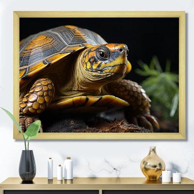 Bayou Breeze Closeup Turtle Portrait I Framed On Canvas Print Metal | 30 H x 40 W x 1.5 D in | Wayfair F7E507709F344AED9902AEEB30074000