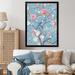 Red Barrel Studio® Chinoiserie w/ Birds & Peonies XVI Framed On Canvas Print Canvas, Cotton in White | 36 H x 36 W x 1.5 D in | Wayfair