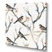 Red Barrel Studio® Little Birds On The Tree Branches III Framed On Canvas Print Canvas, Cotton in White | 36 H x 36 W x 1.5 D in | Wayfair