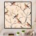 Red Barrel Studio® Little Birds On The Tree Branches VIII Framed On Canvas Print Canvas, Cotton in White | 36 H x 36 W x 1.5 D in | Wayfair