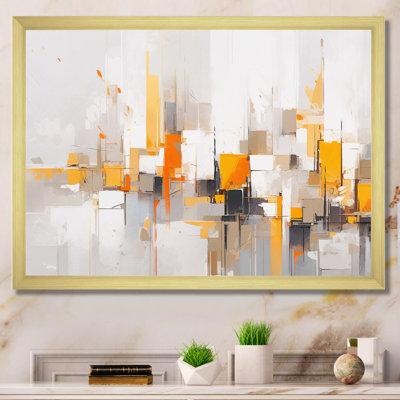 Ivy Bronx Gray Yellow Symmetrical Abstract - Print on Canvas Canvas, Cotton | 12 H x 20 W x 1 D in | Wayfair 3814F185FBB34D1580649E25C94C0DEB