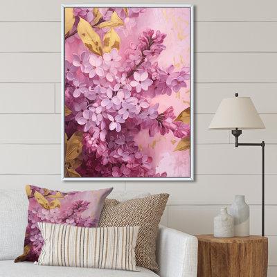 Winston Porter Pink Gold Lilacs Fragrants Blossum On Canvas Print Metal | 32 H x 24 W x 1 D in | Wayfair 373158C41AB84A6E933FC6EC9780497E