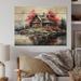 Red Barrel Studio® Red & Gray Lakeouse Majestic Retreat V On Wood Print Wood in Brown | 10 H x 20 W x 0.78 D in | Wayfair