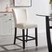 Red Barrel Studio® Brouwer Unfinished Solid Wood 25.6" Counter Stool Wood/Leather in Brown/White | 40.16 H x 19.29 W x 25.39 D in | Wayfair