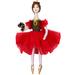 The Holiday Aisle® Jefto Dancer Doll Hand-made Hanging Figurine Ornament Fabric/Ceramic/Porcelain in Red/White/Yellow | Wayfair