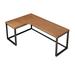 17 Stories Novisha Unfinished Desk Wood/Metal in Brown | 29.53 H x 55.12 W x 39.37 D in | Wayfair E3CA222606E440648D8CF93E2B2C9C4F