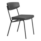Zuo Modern Charon Unfinished Polyurethane Low Back Side Chair Wood/Upholstered in Black | 30.1 H x 19.3 W x 23.2 D in | Wayfair 110259