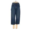 ASOS Jeans - Mid/Reg Rise Straight Leg Cropped: Blue Bottoms - Women's Size 25 - Sandwash