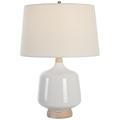 Uttermost Opal 24 1/2" White Ceramic with Natural Wood Table Lamp