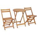 Costway 3 Pieces Folding Patio Bistro Set with Slatted Tabletop