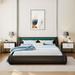 Pholstered Faux Leather Bed, Full Size Storage Platform Bed with Hydraulic Storage System & LED Light Headboard for Aaldult
