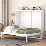 Full/Queen Murphy Bed Cabinet, Wood Wall Murphy Bed Chest Bed,Foldable Cabinet Bed for Dorm Loft Corner or Small Space