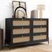 Rattan Wood Closet 6-Drawer Dresser