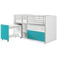 Lit combiné 91 90x200 sommier inclus turquoise