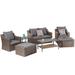 Outdoor Patio Furniture Sets, 7 Pieces Outdoor Sectional Rattan Sofa Set