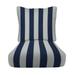 RSH DÃ©cor Indoor Outdoor Pillow Back Deep Seating Chair Cushion Set 23â€� x 26â€� x 5â€� Seat and 25â€� x 21â€� Back Royal Cobalt Blue & White Stripe