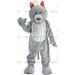 Gray and White Wolf BIGGYMONKEYâ„¢ Mascot Costume. Wolfdog BIGGYMONKEYâ„¢ Mascot Costume