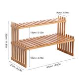 Htovila Countertop Bamboo Flora Shelf Bamboo Flower Pot Stand Balcony Flower Rack Cabinet Organizer Multi-Function DIY Desktop Storage Rack for Living Room Bedroom Kids Room